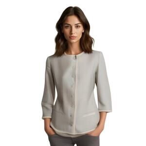 Leslie Fay Suits Vintage Gray Checkered Jacket Blazer Womens 12